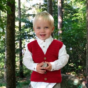 Strikkevest Elias - garnpakke i Bluum Soft Merino Ull